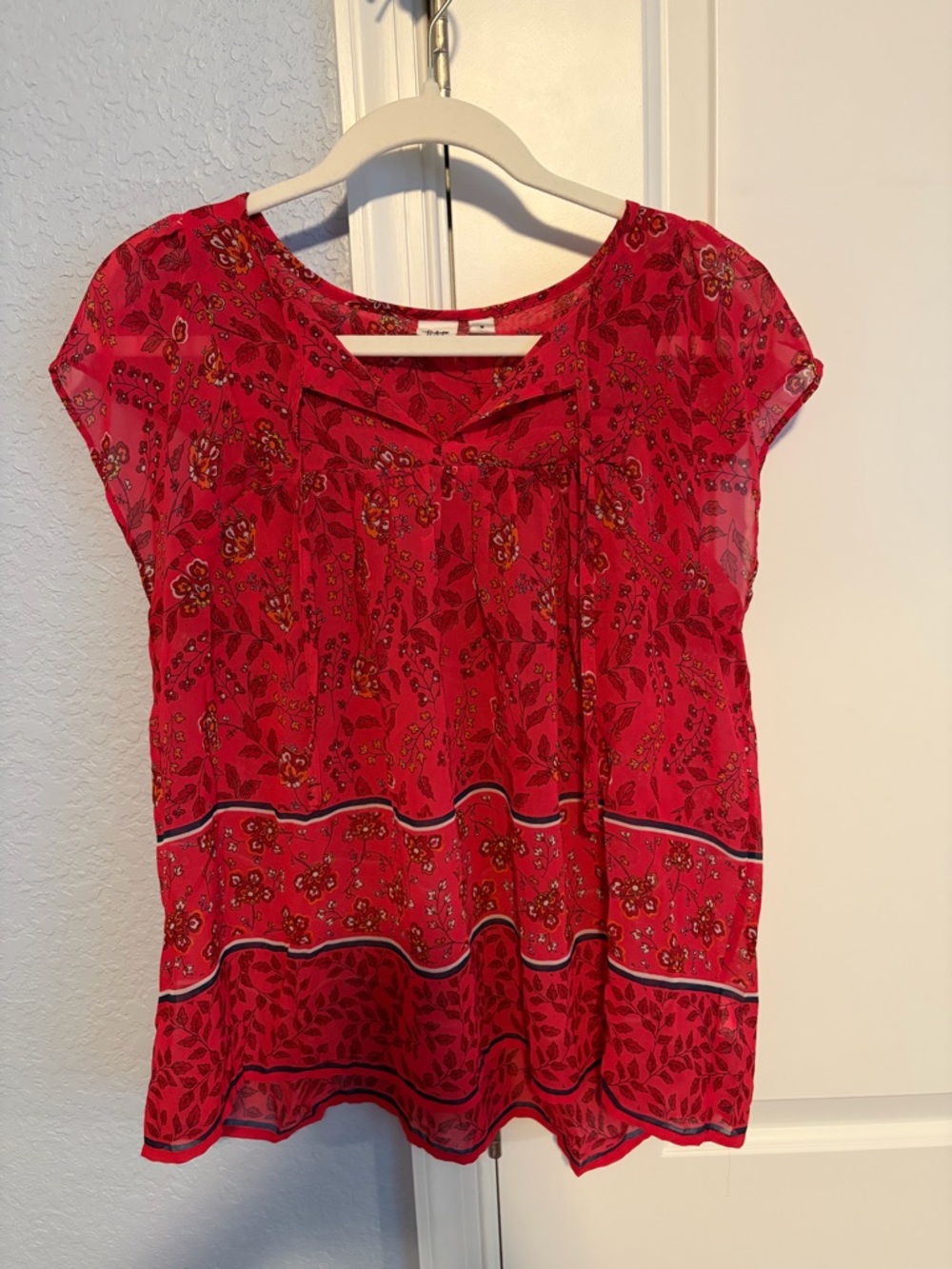 GAP Bright Pink Floral Blouse